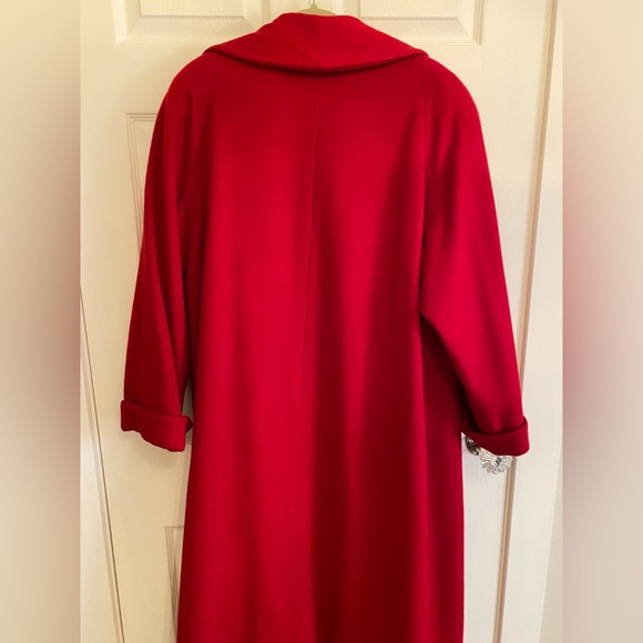 🔥Christian Dior🔥 cardinal red full length lambs wool coat. Vintage 1985. Sz 10 - Picture 13 of 13